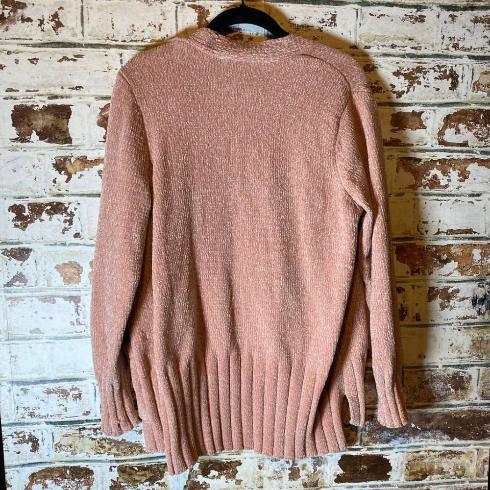 7 For All Mankind Seven Soft Teddy Chenille Open Cardigan Pale Mauve - Picture 12 of 12